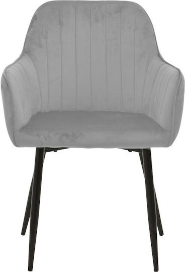 Noor Scaune Sala de mese Catifelate Catifea gri 2buc 58x58x86buc