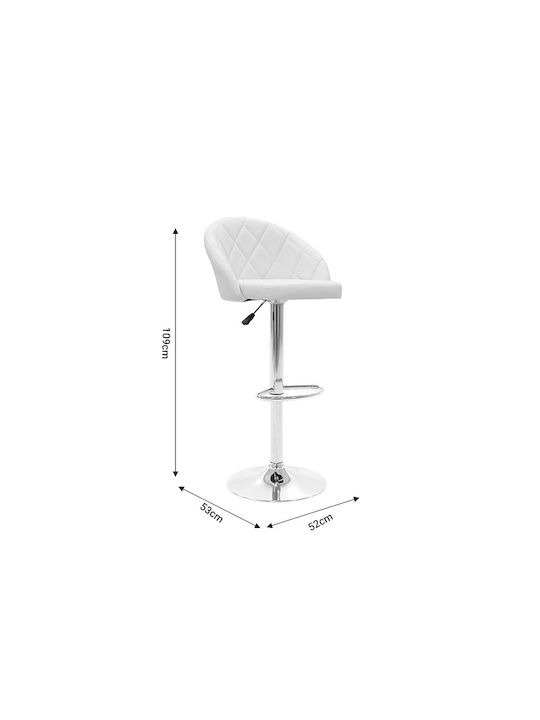 Bar Stools Balina with Backrest & Adjustable Height Black PU 2 Pieces 52x53x109cm