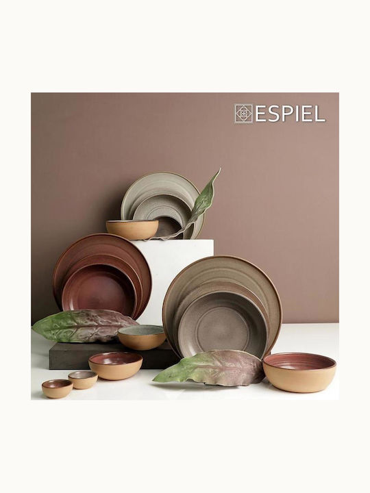 Espiel Calabria Pink Plate Shallow Ceramic Pink with Diameter 28.6cm 6pcs