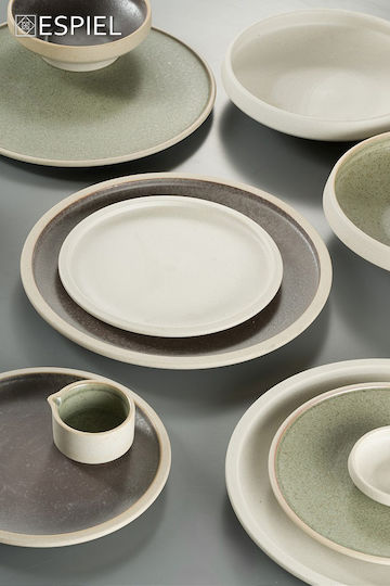 Espiel Shallow plate Plate Shallow made of Porcelain Beige with Diameter 26.2cm