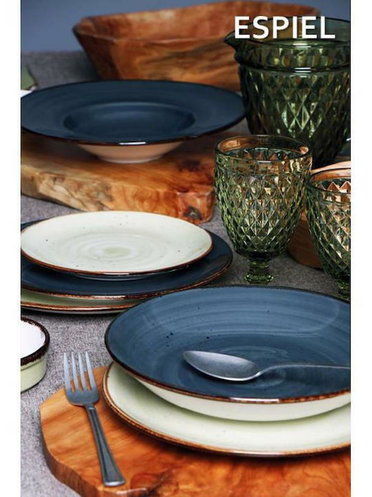 Espiel Terra Plate Desert made of Porcelain Green with Diameter 19cm 6pcs