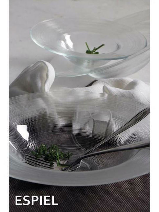 Espiel Circle Teller Nudeln Glas Transparent mit Durchmesser 20cm 6Stück