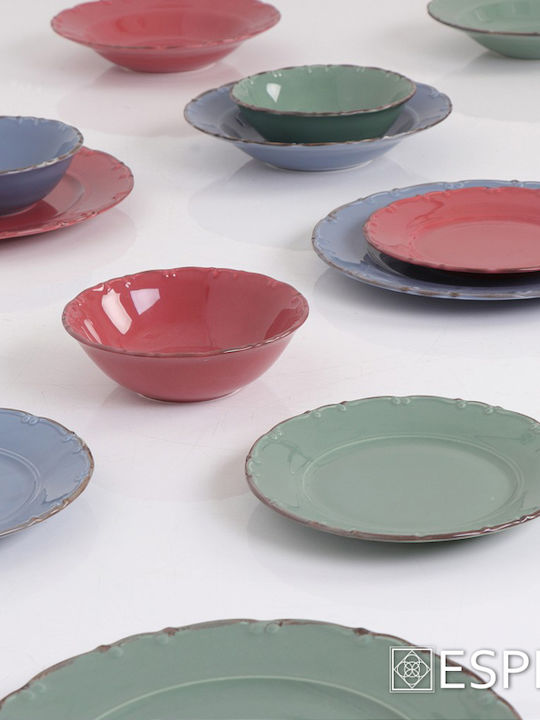 Espiel Liana Plate Soup made of Porcelain Brown 23cm 6pcs