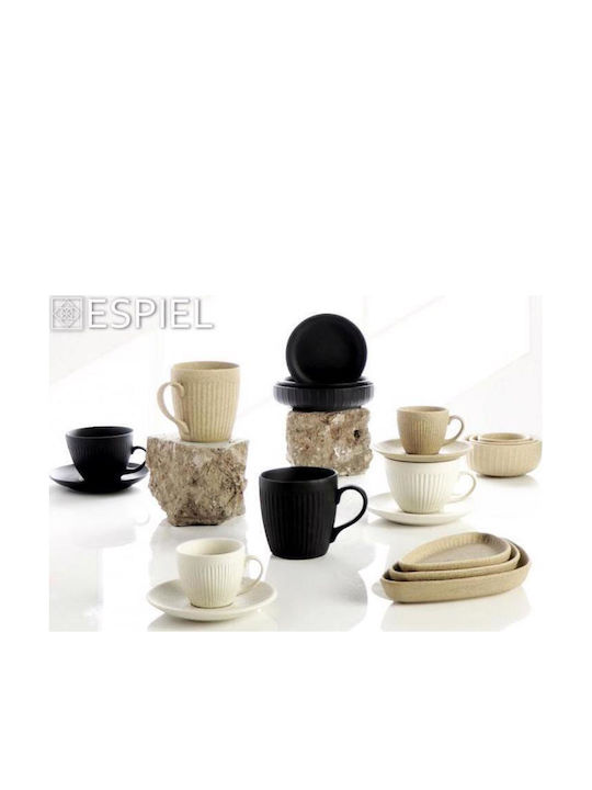 Espiel Sand Чиния Плитко Триъгълник от Порцелан Бял 17.5x9.5см 6бр
