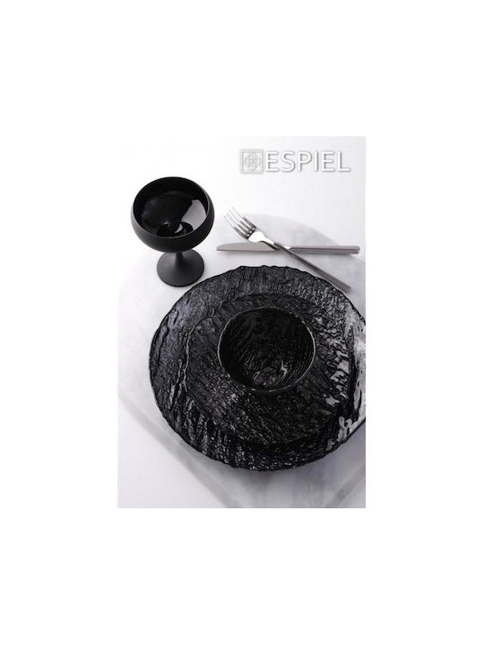 Espiel Maya Set of Glasses Champagne / White Wine made of Glass in Black Color Stemmed 270ml 6pcs