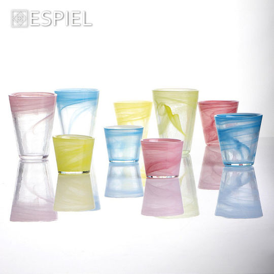Espiel Atlas Set of Glasses Water made of Glass in Yellow Color 270ml 6pcs