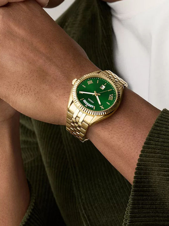 Fossil Damen Uhr mit Gold Metallarmband