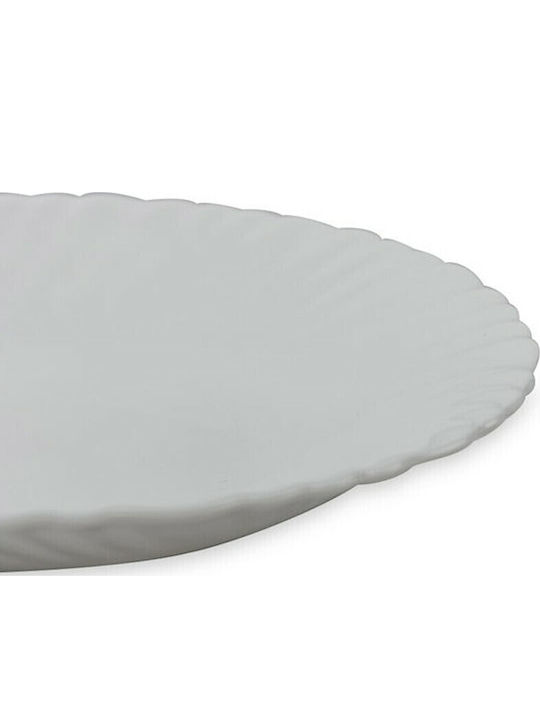 TnS Plate Desert Glass White with Diameter 19cm 6pcs