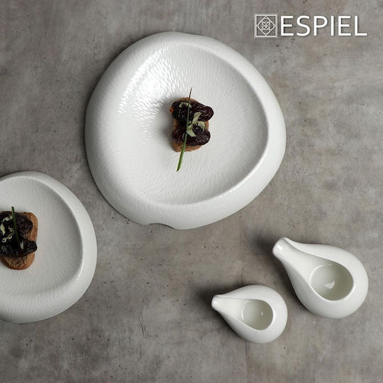 Espiel Small rock Plate Shallow Triangle made of Porcelain White 19.5x19.5cm