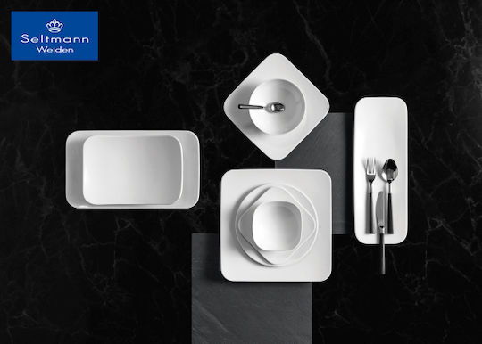 Espiel Fine Dining Plate Shallow Square made of Porcelain White 26x26cm 6pcs