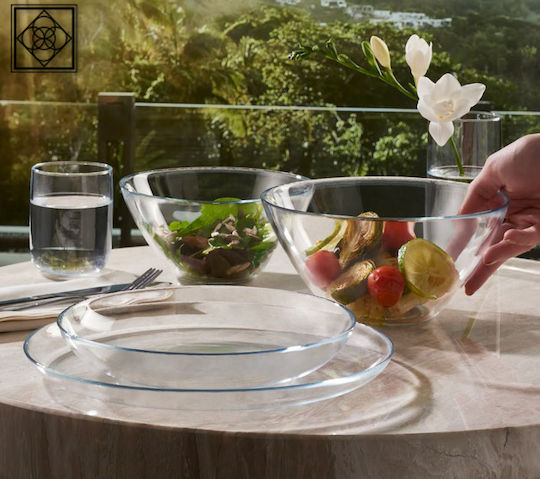 Espiel Iconic Plate Desert Glass Transparent with Diameter 21cm