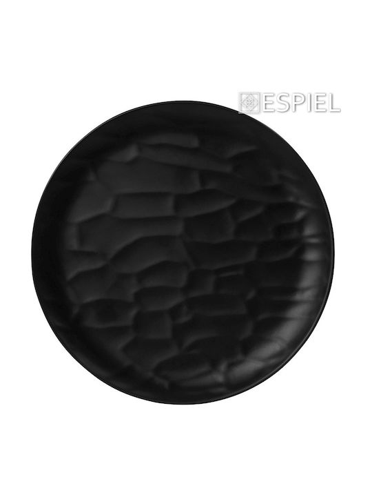Espiel Wavy Matte Чиния Плитко от Меламин Черен с Диаметър 25см 6бр