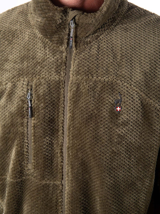 Men's Fleece Cardigan Khaki
