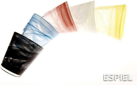 Espiel Atlas Set of Glasses Water made of Glass in Black Color 180ml 6pcs