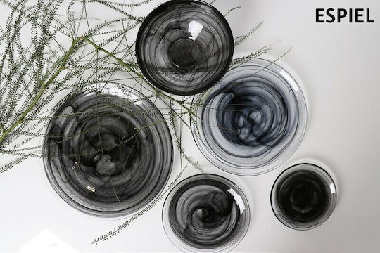 Espiel Atlas Set of Glasses Water made of Glass in Black Color 180ml 6pcs