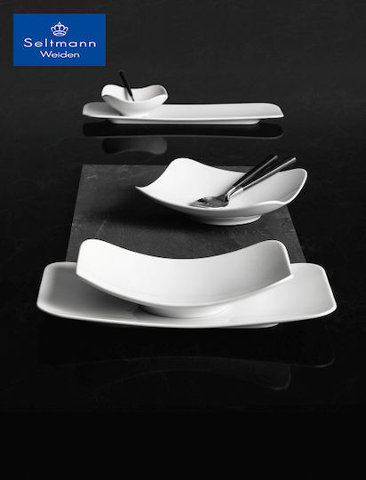 Espiel Coup Fine Dining St Plate Soup Square made of Porcelain White 22x22cm 6pcs