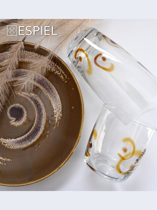 Espiel Typhoon Servierplatte aus Porzellan Braune mit einer Länge von 24.5cm 6 Stück