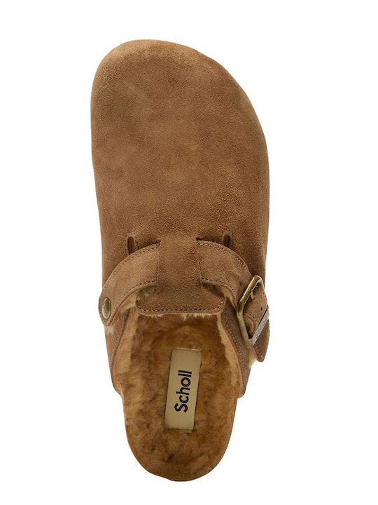 Olivier Men's Slippers with Fur Brown
