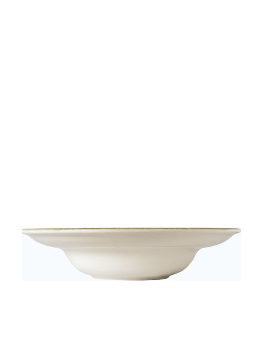 By Bone Plate Soup made of Porcelain Yellow with Diameter 27cm