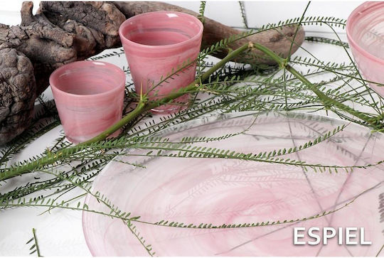 Espiel Atlas Set of Glasses Water made of Glass in Pink Color 6pcs