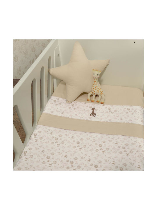 Baby Oliver Baby Sheets Set Crib Cotton Fitted Beige 70x140cm 3pcs