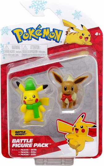 Jazwares Holiday Pikachu & Eevee Pokemon για 4+ Ετών (Διάφορα Σχέδια)