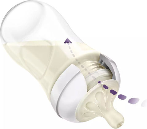 Philips Plastic Baby Bottle Natural Response Anti-Colic with Silicone Teat for 1+ Months Elephant 260ml