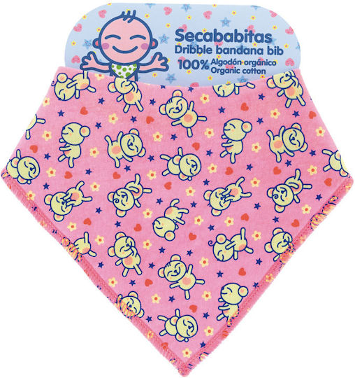 Laken Teddies Μπαντάνα Υφασμάτινη με Κουμπί Ροζ
