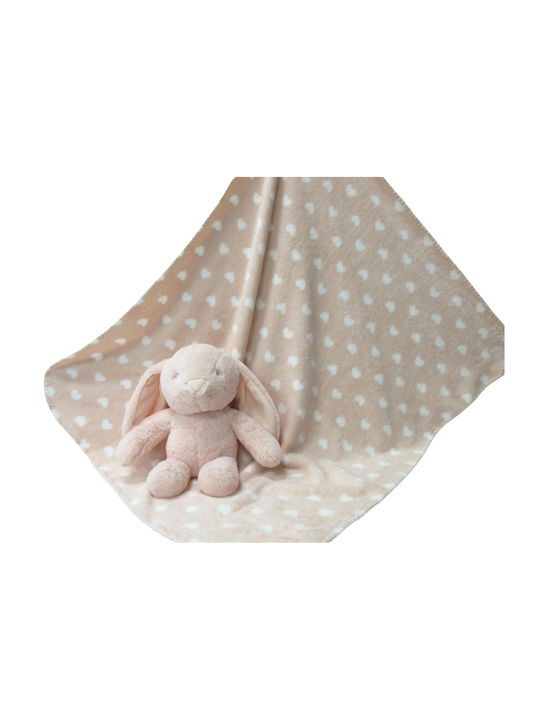 Viopros Baby Blanket Nursery Swaddling Blanket Fleece Orange with Animal 75x90cm 2 Pieces