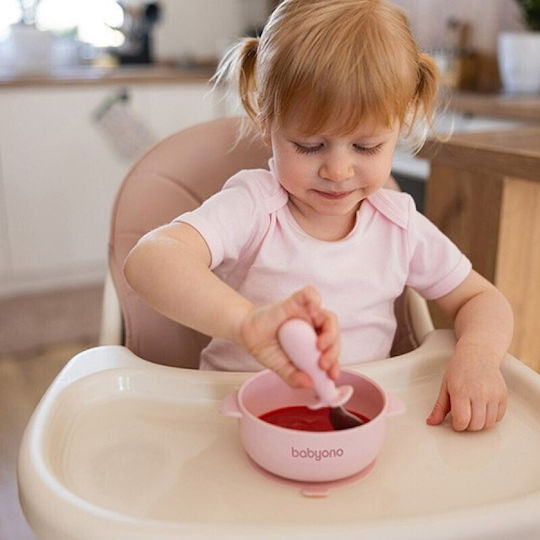 Babyono Детска Купа за Хранене от Силикон Розов