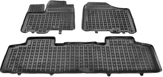Rezaw Plast Set of Front and Rear Mats 3pcs Tray Type for Toyota Sienna 2010+ Black