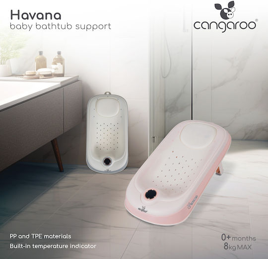 Cangaroo Bath Support with Thermometer Pink