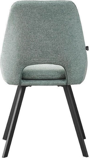 5174 Dining Room Metallic Chair Mint 56x48x85cm 2pcs