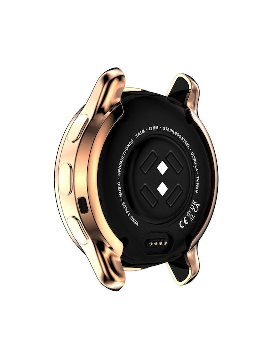 2 1 Калъф Силиконово Покритие За Екран Garmin Venu 2 Plus Розово Злато