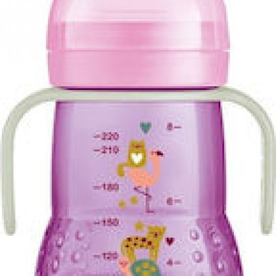 Mam Better Together Night Cana de antrenament pentru bebeluși Plastic cu mânere Violet Animale pentru 4m+m+ 220ml