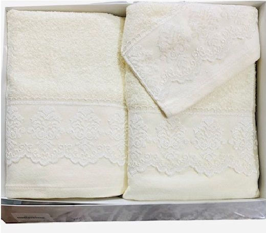 Lino Home Bath Towel Set 3pcs Cordon Ekru