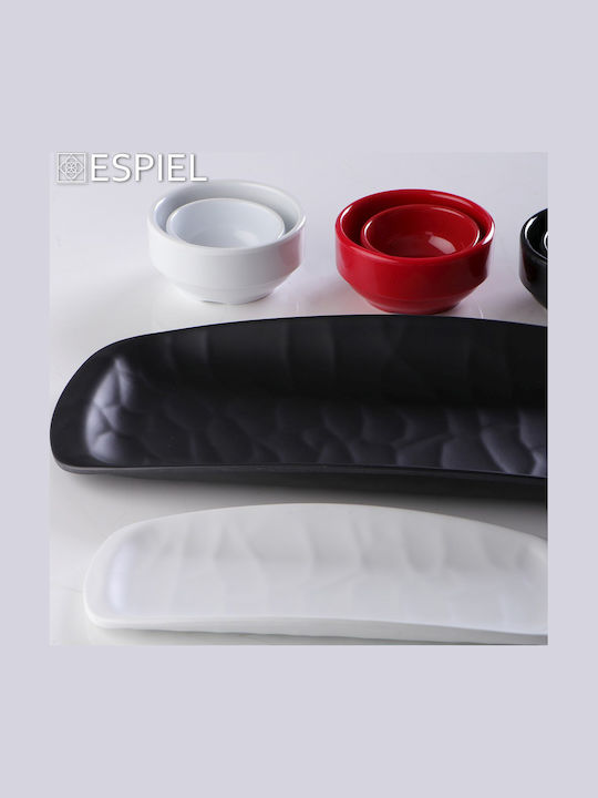 Espiel Wavy Plate Shallow Rectangular Black 33.5x13.5cm 6pcs