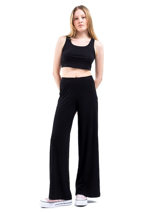 Women's Summer Crop Top Sleeveless Black