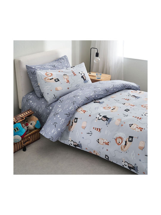 Vesta Home Sheet Set Single Cotton Gray 170x260cm 3pcs