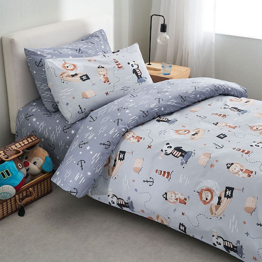 Vesta Home Sheet Set Single Cotton Gray 170x260cm 3pcs