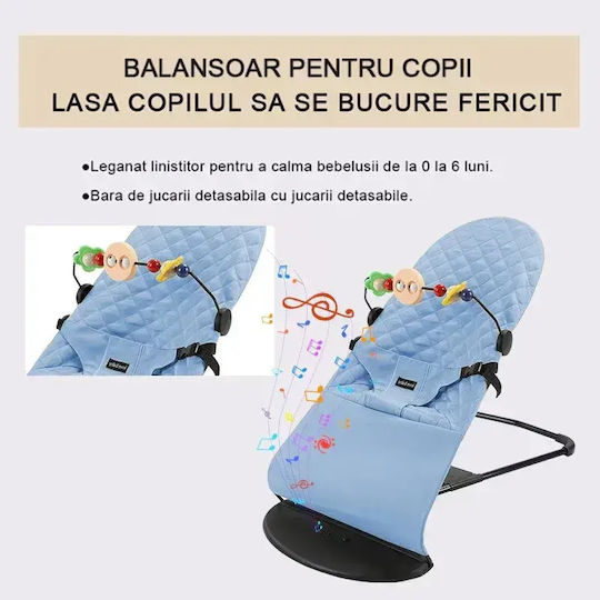 Ηλεκτρικό Relax Μωρού Κούνια με Δόνηση Μπλε