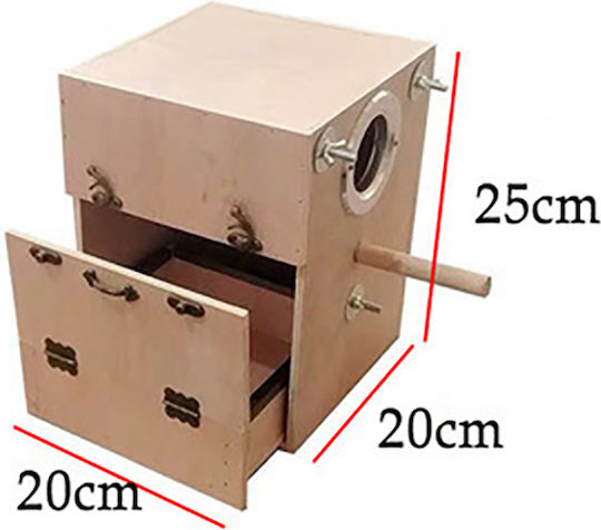 Wooden Bird Cage Breeding Board 20x20x25cm. Pink