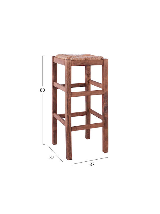 Stool Bar Wooden Walnut 37x37x80cm