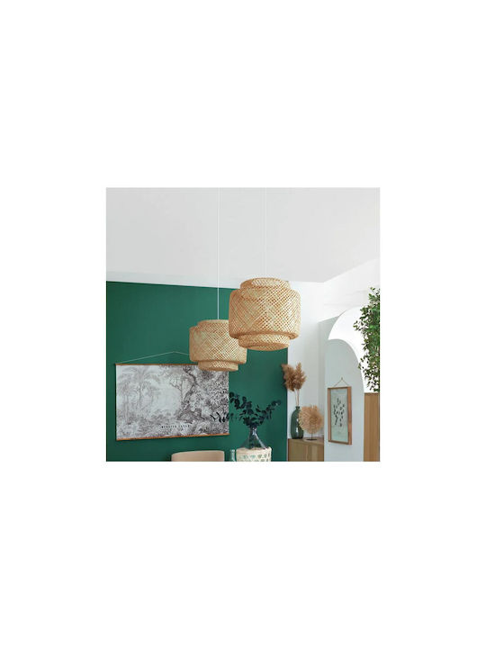 Atmosphera Liby Hängelampe Beige Boho Raster mit Fassung E27 40x38x38cm.