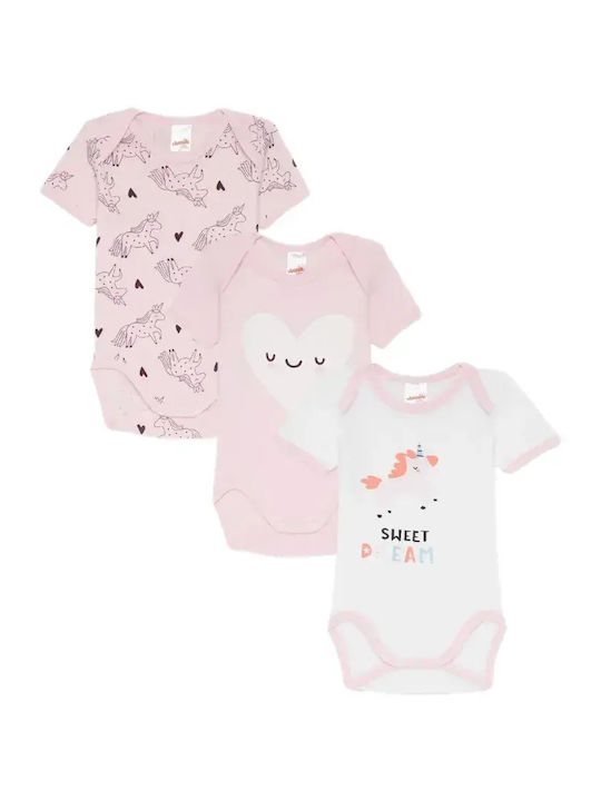 Minerva Unicorns Kurzärmelig White-pink 3Stück