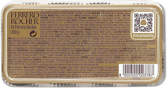 Ferrero Rocher Rocher Hazelnut Chocolate Bags 200gr 16 Pieces