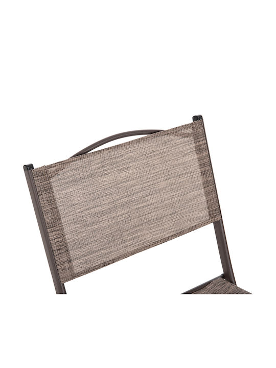 Scaun de exterior Metalic Textilene Maro 45x51x81cm