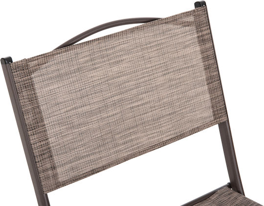 Outdoor Chair Metallic Textilene Coffee 45x51x81cm