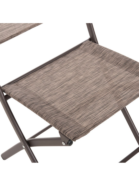 Scaun de exterior Metalic Textilene Maro 45x51x81cm