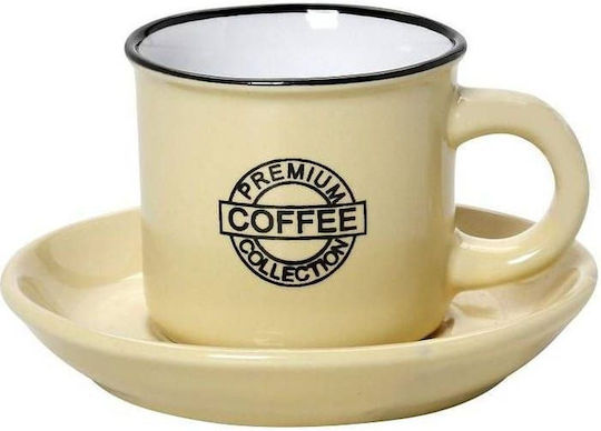 Espiel Coffee Coffee Tasse Cappuccino aus Porzellan Gelb 300ml